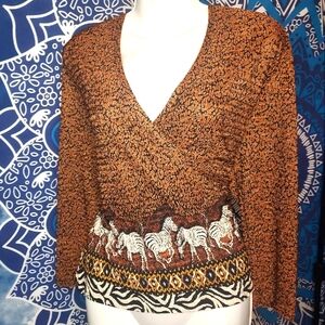 Stylish Vintage Zebra Women's Top